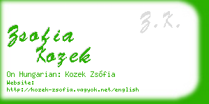 zsofia kozek business card